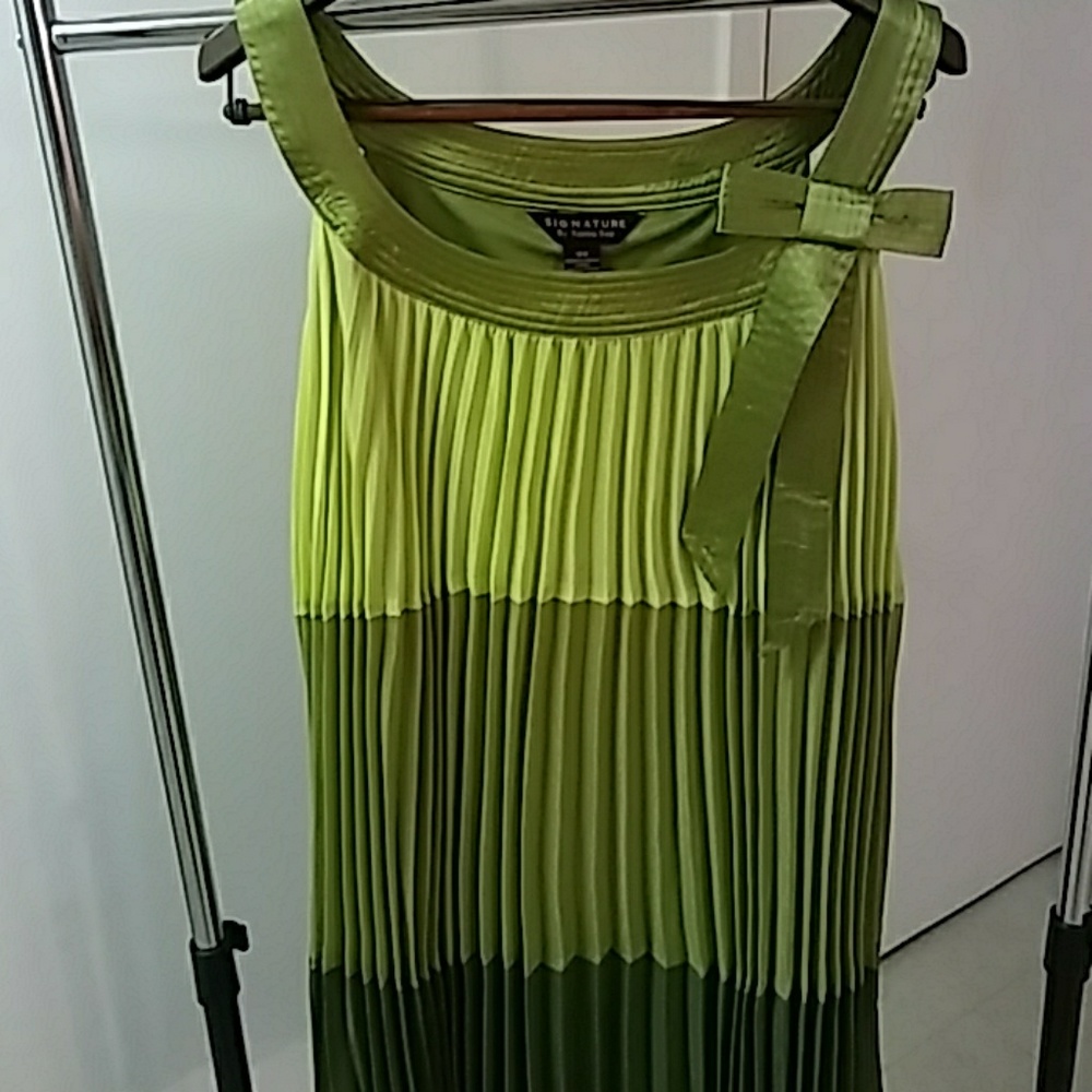 Pleated Green Dress